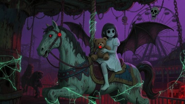 幽灵女孩与黑马在神秘游乐园