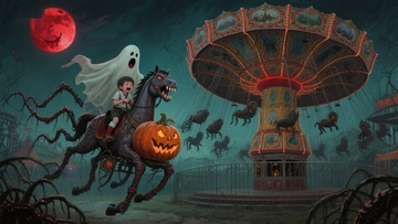 夜幕下的奇幻游乐园