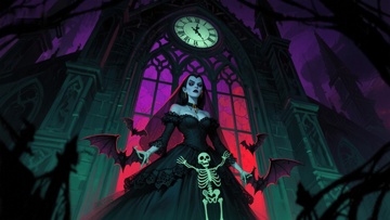 神秘女巫与哥特式钟楼