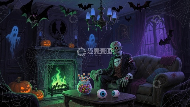 幽灵客厅中的骷髅绅士