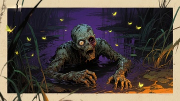 沼泽中的恐怖僵尸