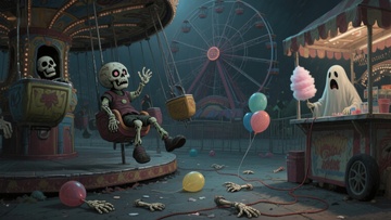 幽灵嘉年华的奇幻夜景