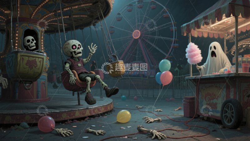 高清大图下载【趣麦麦图】幽灵嘉年华的奇幻夜景