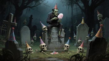 墓地派对：骷髅与糖果