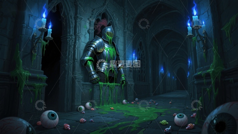 高清大图下载【趣麦麦图】幽暗城堡中的诡异骑士