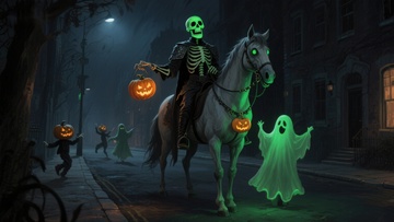 幽灵骑士与南瓜灯的夜行