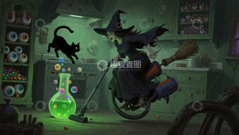 高清大图下载【趣麦麦图】女巫厨房魔法清洁