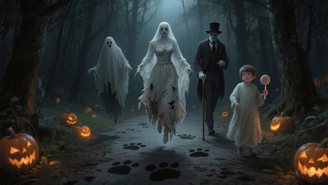 幽灵森林中的神秘夜晚