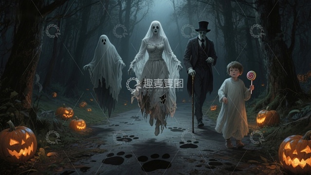 幽灵森林中的神秘夜晚