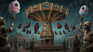 幽灵嘉年华：旋转木马与骷髅舞者