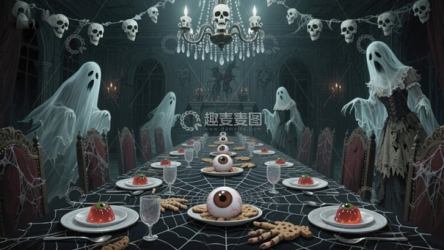 幽灵盛宴：万圣节主题餐桌布置