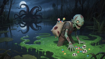 沼泽中的僵尸与触手怪