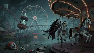 幽灵游乐场的神秘夜晚