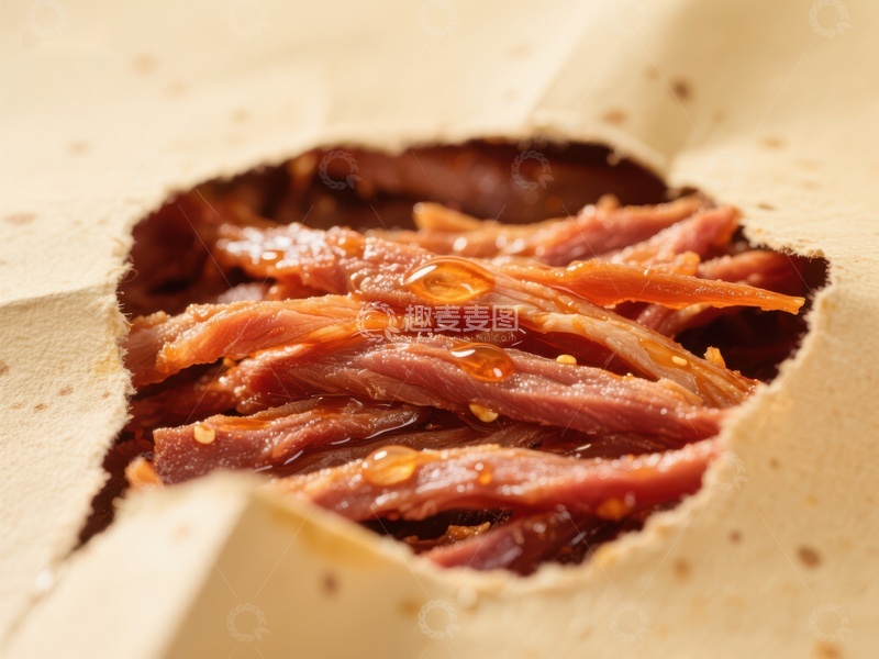 高清大图下载【趣麦麦图】脆皮肉片包裹在薄饼中