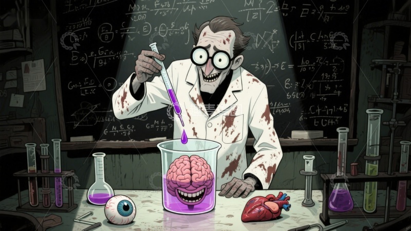 高清大图下载【趣麦麦图】疯狂科学家实验大脑