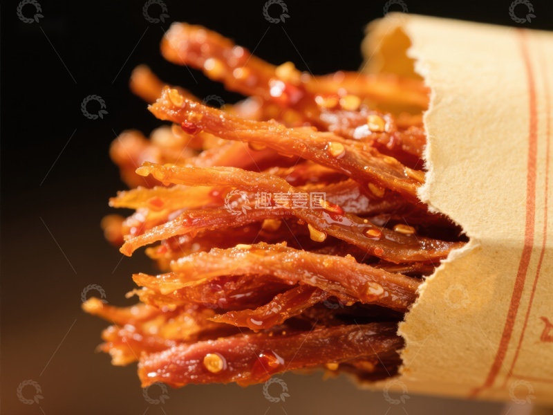 高清大图下载【趣麦麦图】香辣肉干特写