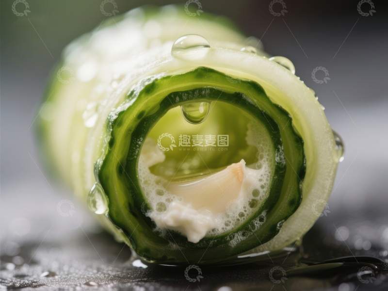 高清大图下载【趣麦麦图】黄瓜卷配奶油，清新美味