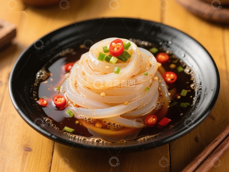 高清大图下载【趣麦麦图】凉拌粉皮配辣椒油