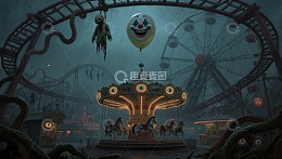 夜幕下的诡异游乐园