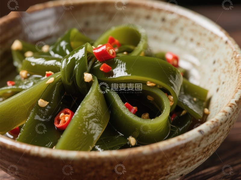 高清大图下载【趣麦麦图】海带凉拌菜，清新爽口