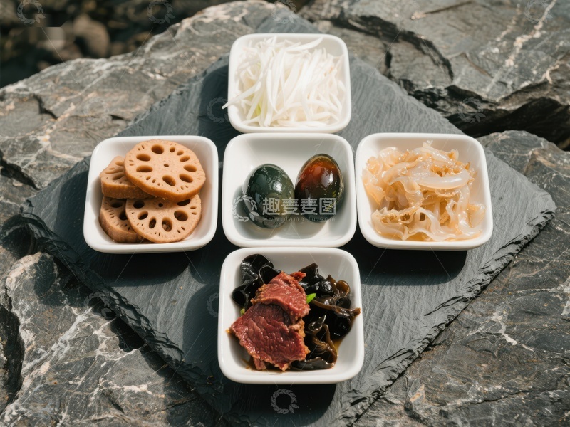 高清大图下载【趣麦麦图】五盘精致中式小菜摆盘