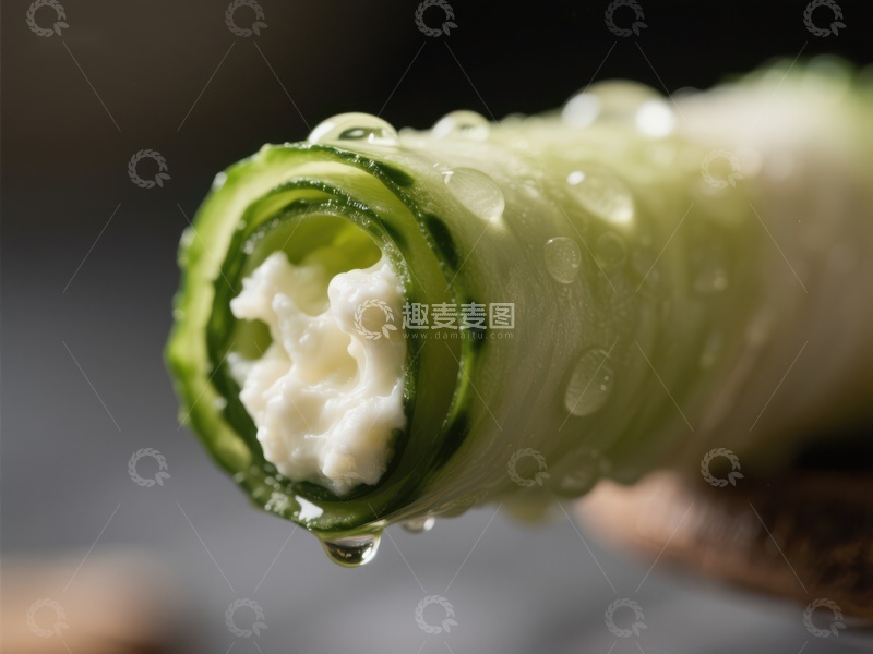 高清大图下载【趣麦麦图】黄瓜卷配奶油，清新美味