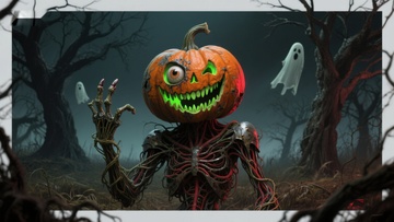 恐怖南瓜怪在幽灵森林中