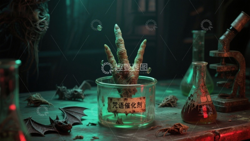 高清大图下载【趣麦麦图】神秘实验室中的咒语催化剂