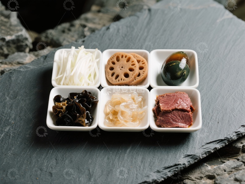 高清大图下载【趣麦麦图】六格小碟精致食材展示