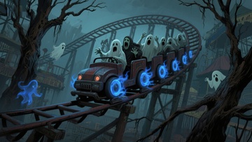 幽灵过山车夜景