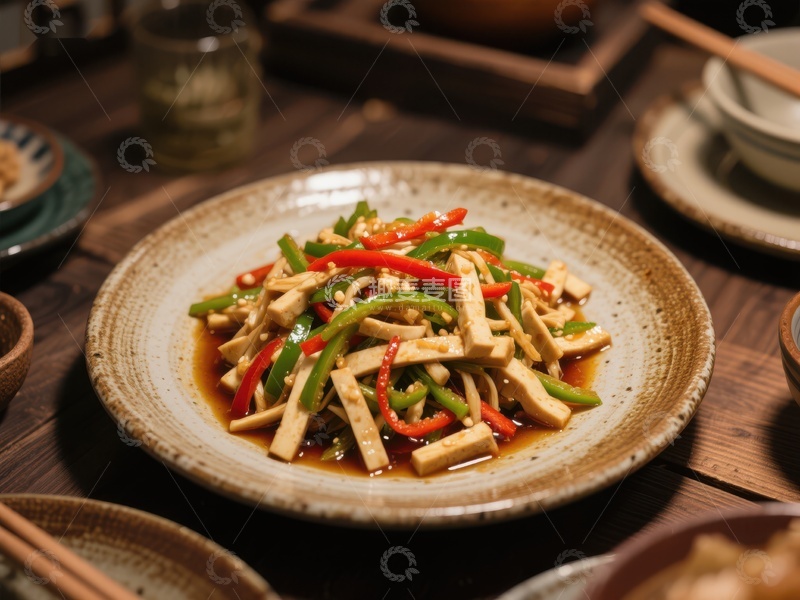 高清大图下载【趣麦麦图】青椒炒豆干，美味家常菜