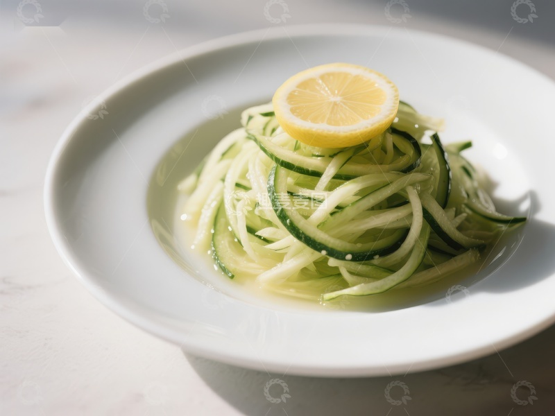 高清大图下载【趣麦麦图】清新黄瓜丝配柠檬片