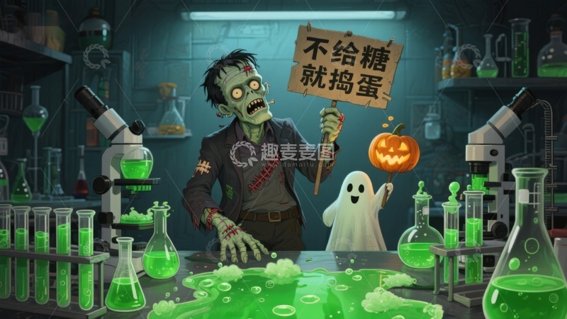 高清大图下载【趣麦麦图】实验室里的僵尸与幽灵
