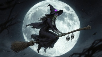 月夜飞行的女巫