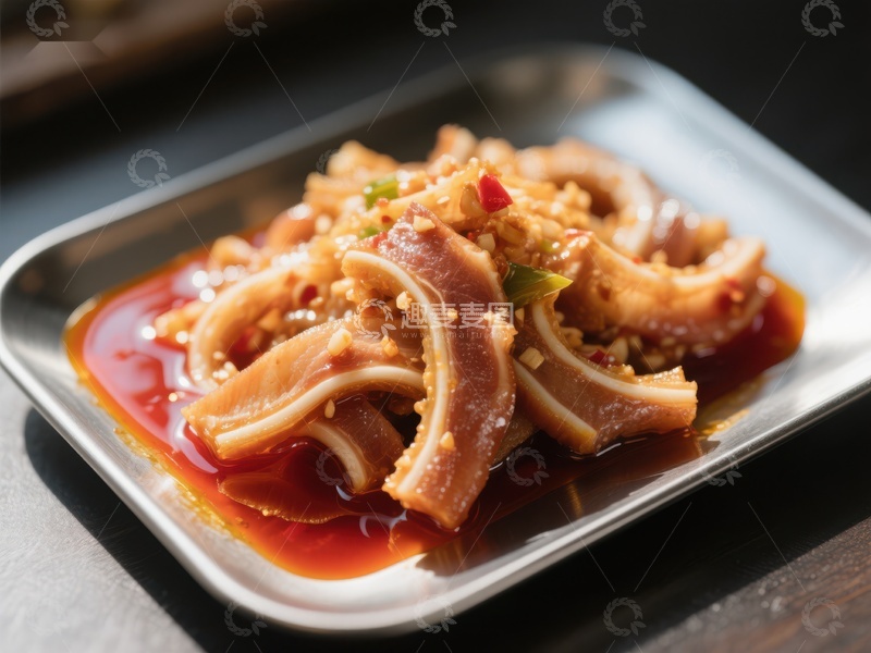 高清大图下载【趣麦麦图】麻辣鱿鱼圈，鲜香四溢的美味佳肴