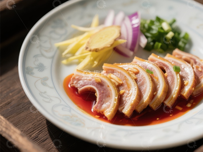 高清大图下载【趣麦麦图】精致卤猪舌配姜丝洋葱