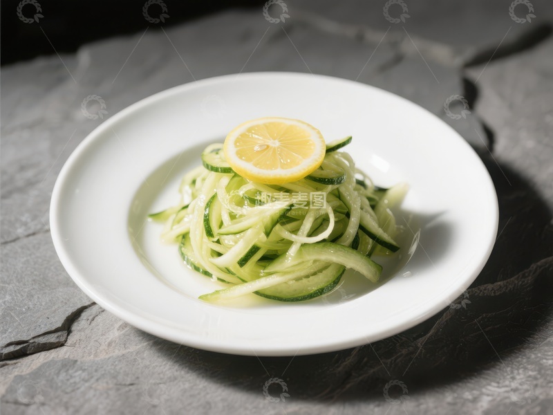 高清大图下载【趣麦麦图】清新黄瓜丝配柠檬片