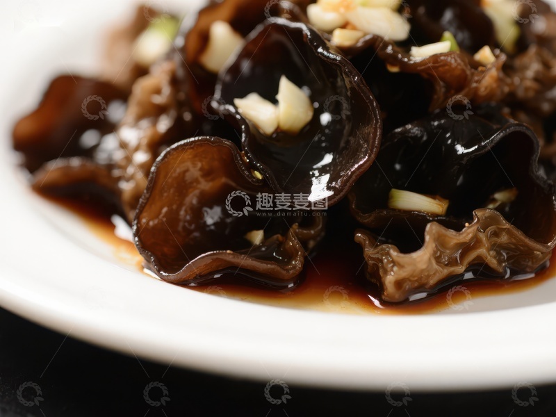高清大图下载【趣麦麦图】凉拌黑木耳，蒜香浓郁