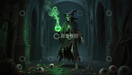 幽灵巫师手持发光药瓶