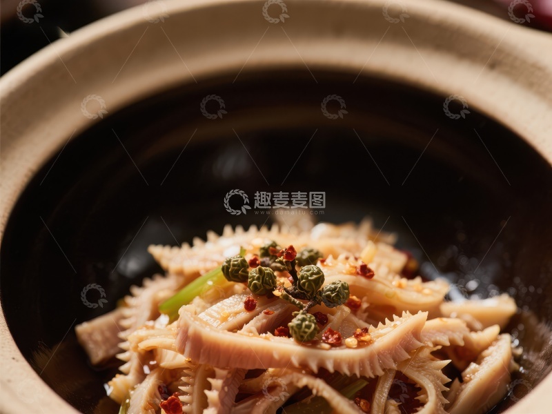 高清大图下载【趣麦麦图】麻辣牛肚砂锅，香辣诱人