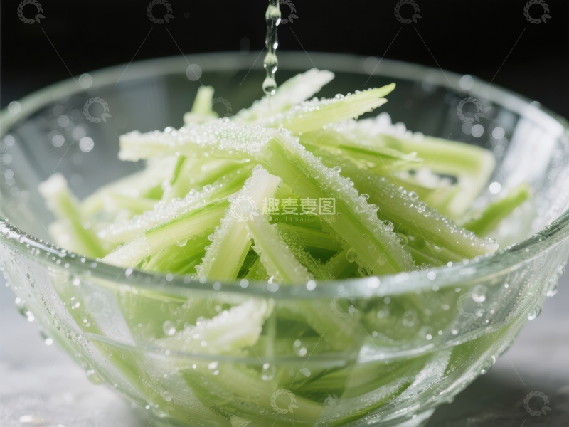 高清大图下载【趣麦麦图】清水冲洗的青瓜丝