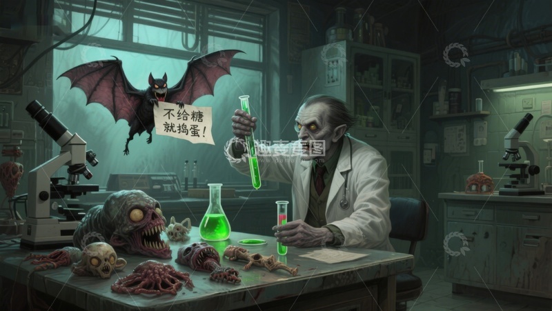 高清大图下载【趣麦麦图】实验室里的怪诞实验