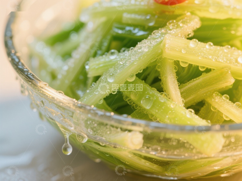 高清大图下载【趣麦麦图】清脆芹菜泡水特写