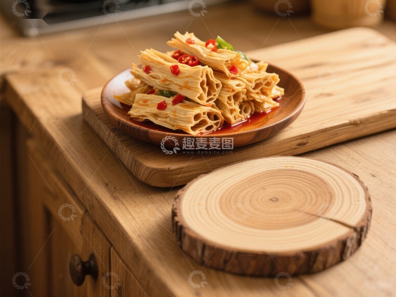 高清大图下载【趣麦麦图】木质托盘上的美味面食