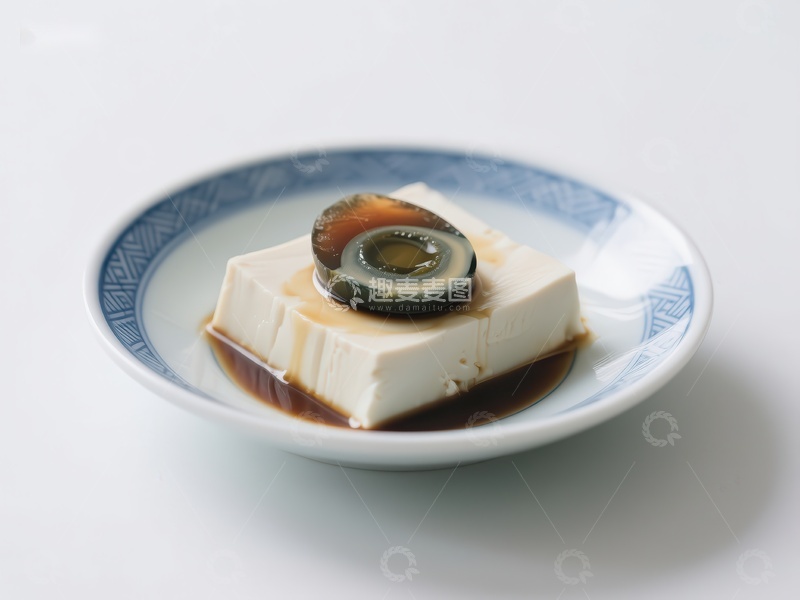 高清大图下载【趣麦麦图】豆腐配皮蛋，酱油调味