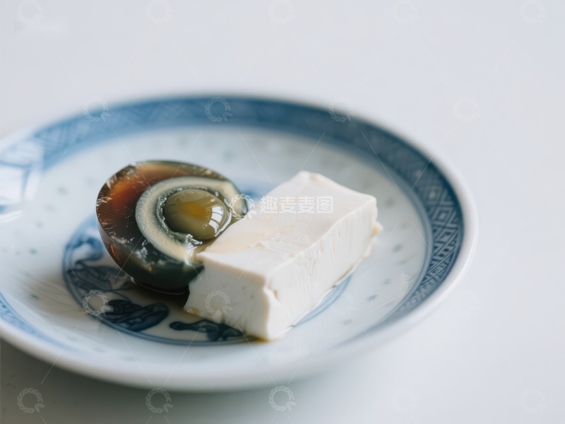 高清大图下载【趣麦麦图】盘中豆腐与卤蛋的搭配