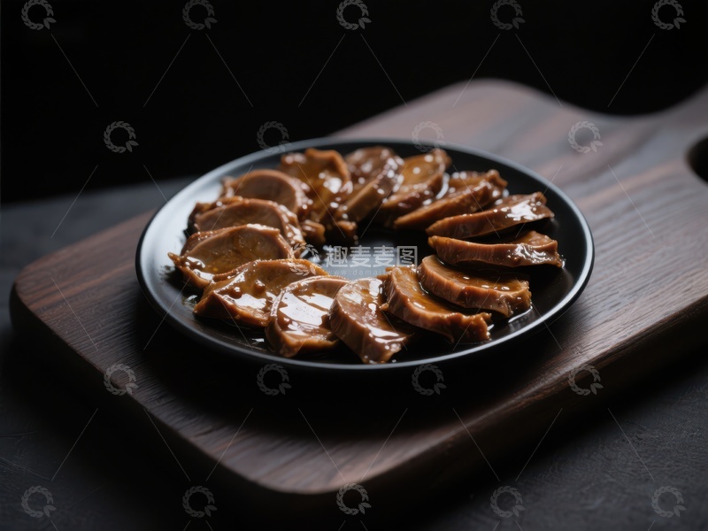 高清大图下载【趣麦麦图】酱汁淋洒的蘑菇片摆盘