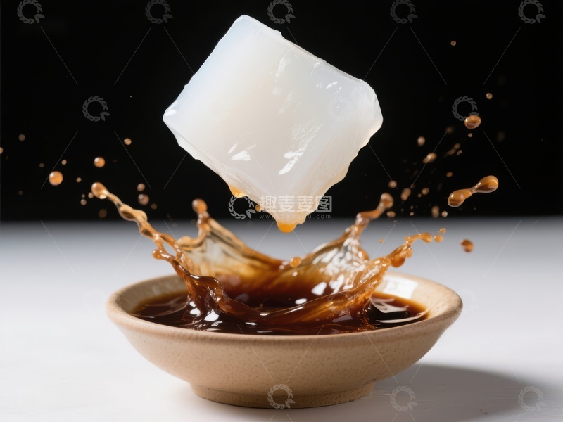 高清大图下载【趣麦麦图】冰块落入咖啡溅起瞬间