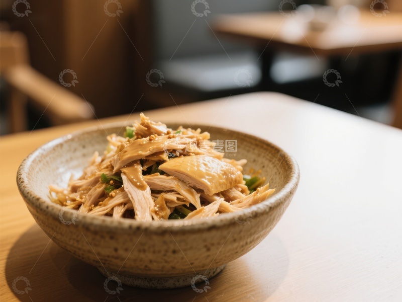 高清大图下载【趣麦麦图】碗中美味鸡肉沙拉