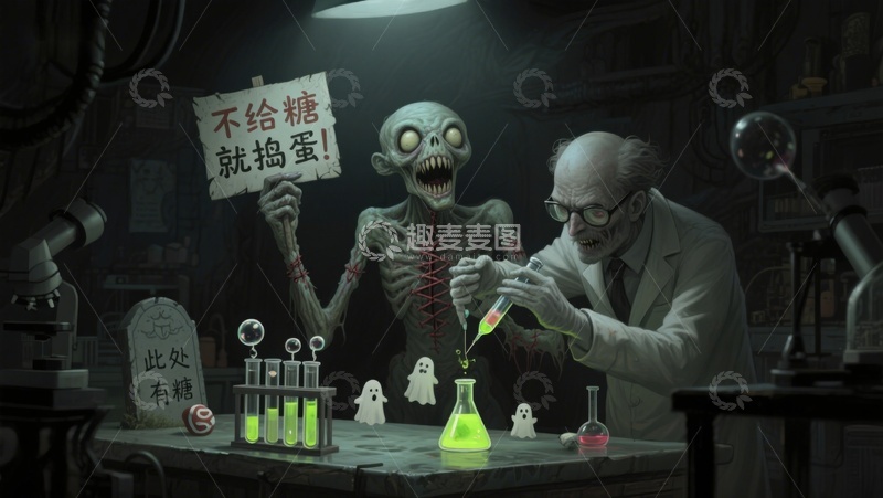 高清大图下载【趣麦麦图】实验室里的怪诞实验